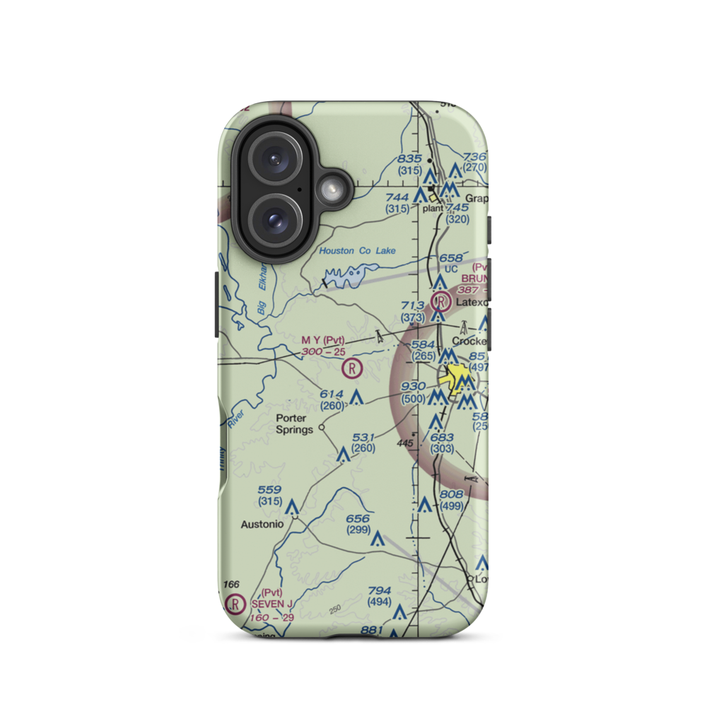 M Y Ranch Airport (80TS) VFR Sectional  Tough iPhone Case iPhone 16 model shown