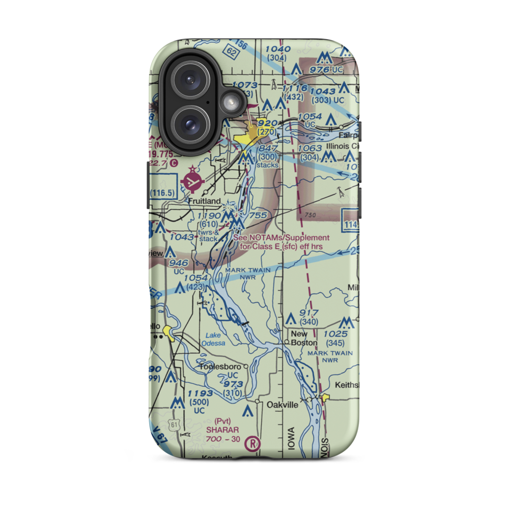 Maas Airstrip (69LL) VFR Sectional  Tough iPhone Case iPhone 16 Plus model shown