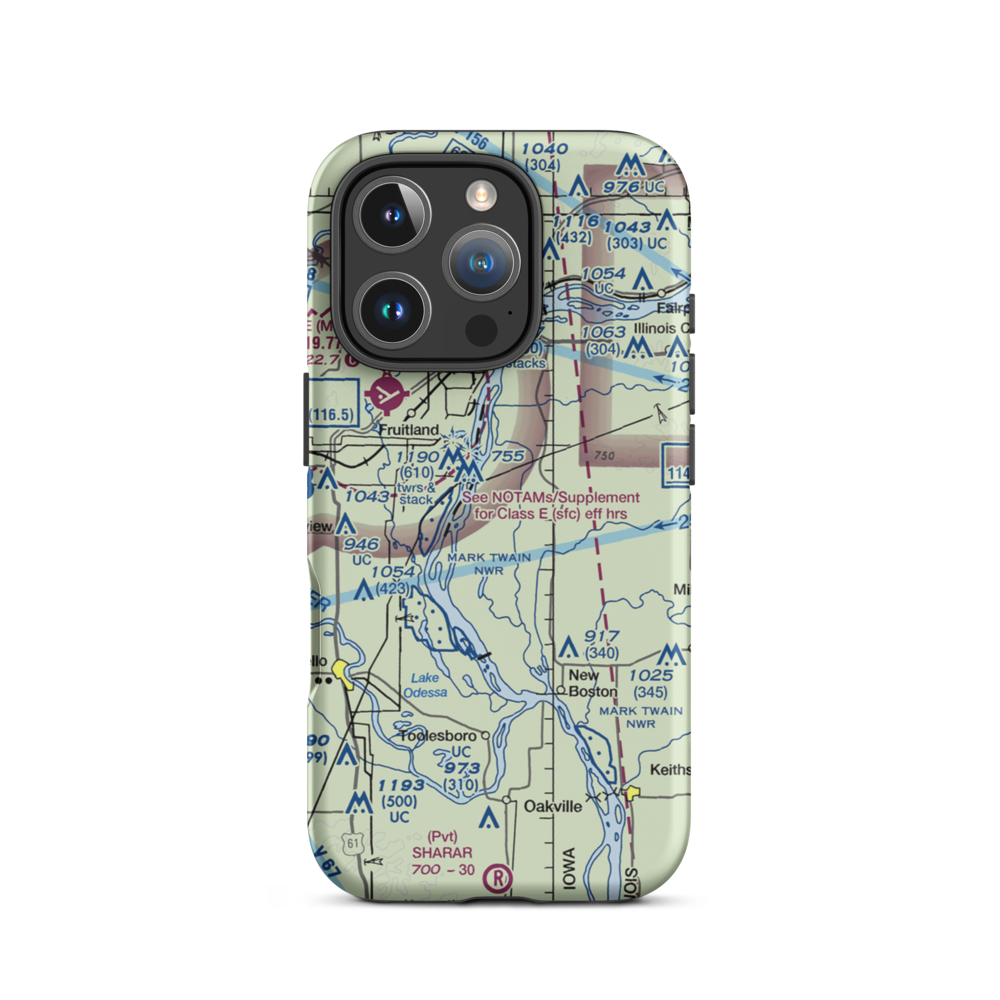 Maas Airstrip (69LL) VFR Sectional  Tough iPhone Case iPhone 16 Pro model shown