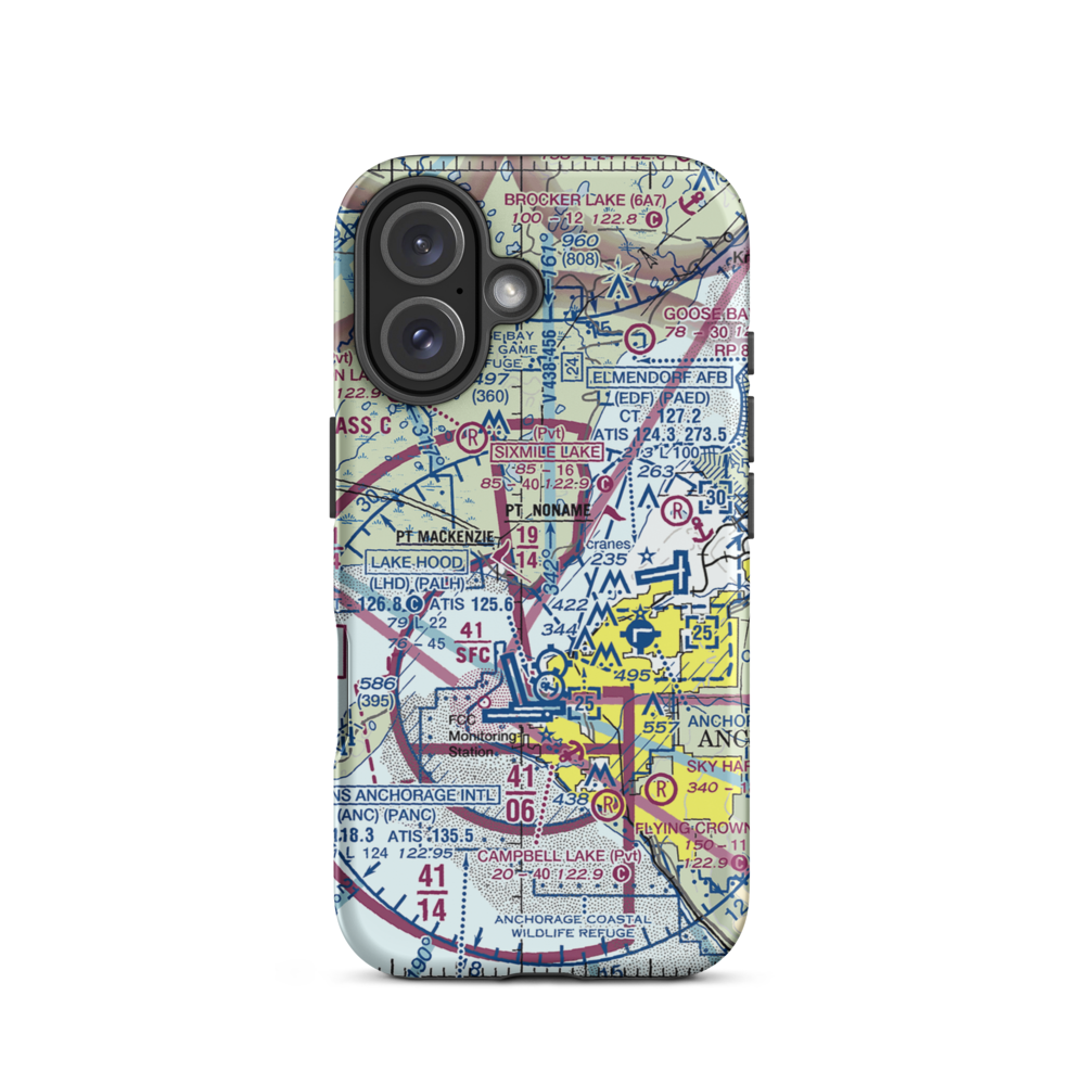 Mac Kenzie Country Airpark (2AK0) VFR Sectional  Tough iPhone Case iPhone 16 model shown