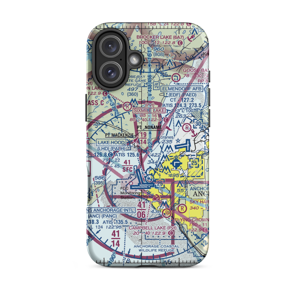 Mac Kenzie Country Airpark (2AK0) VFR Sectional  Tough iPhone Case iPhone 16 Plus model shown