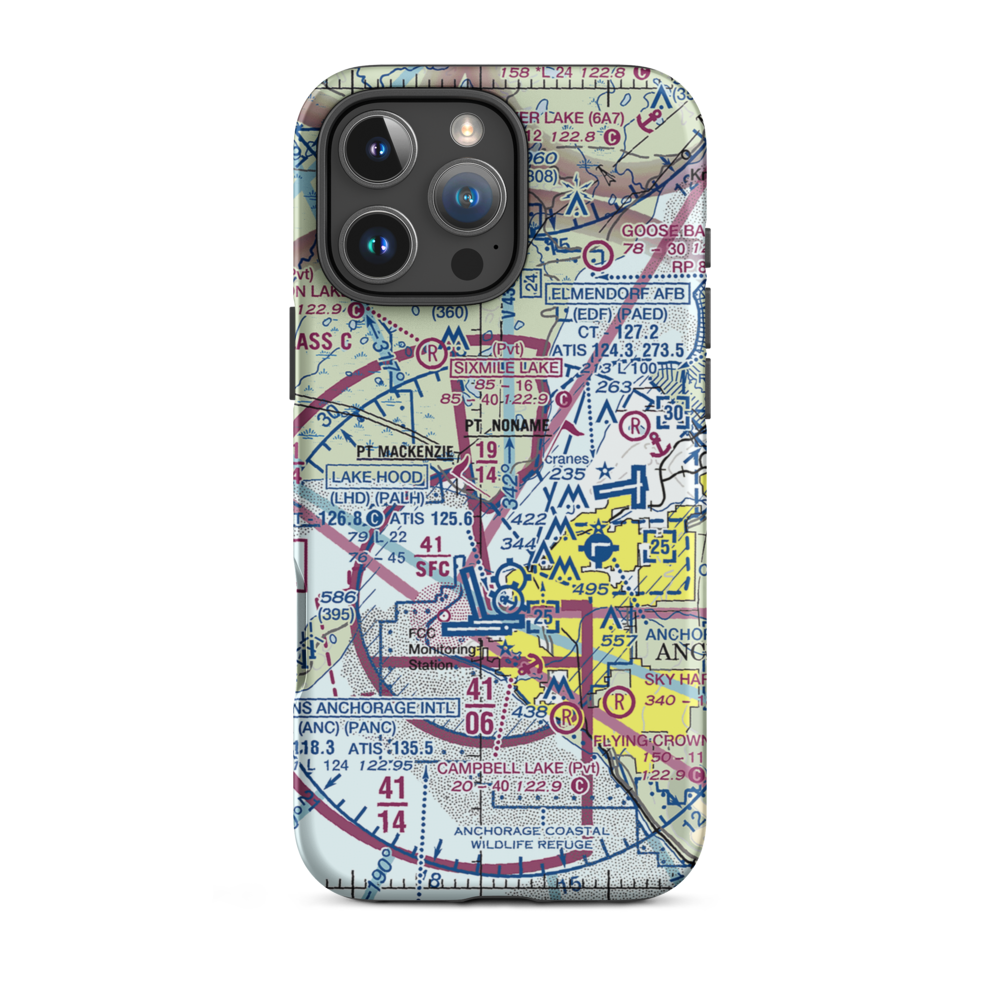 Mac Kenzie Country Airpark (2AK0) VFR Sectional  Tough iPhone Case iPhone 16 Pro Max model shown