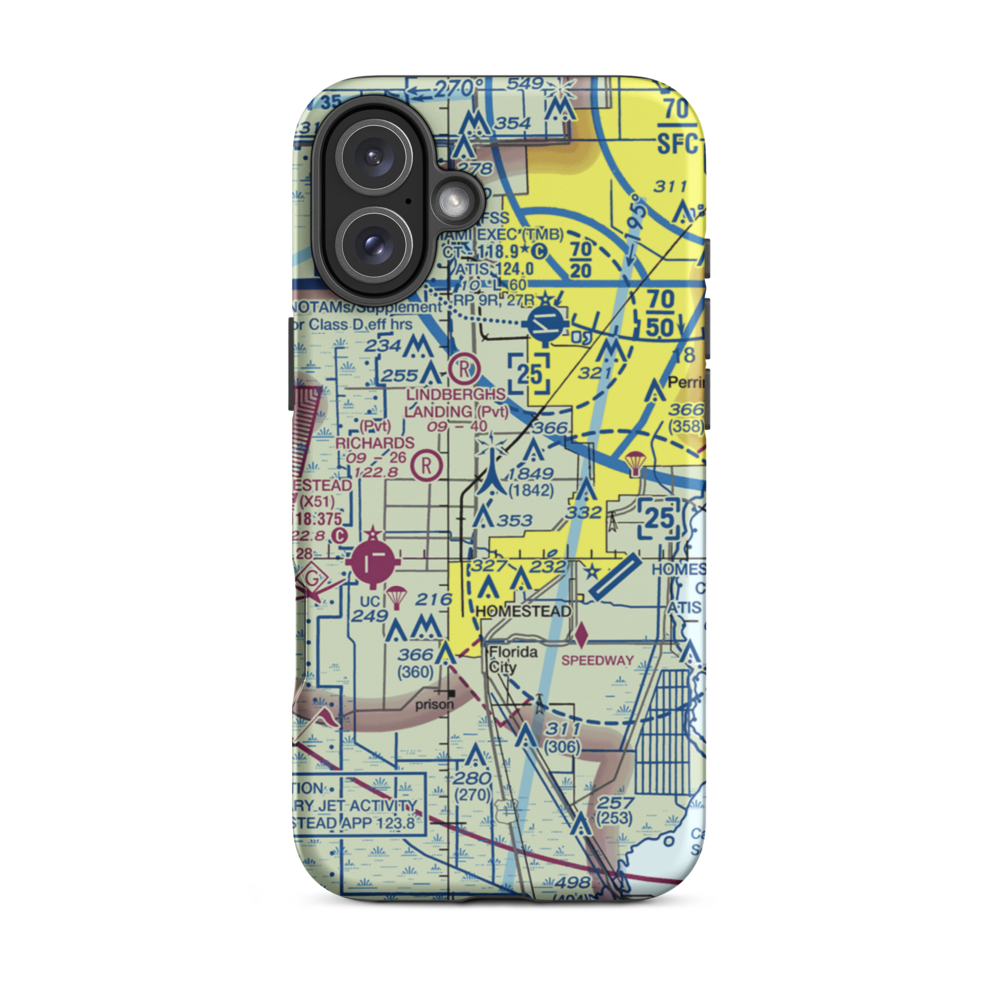 Mac's Field (78FD) VFR Sectional  Tough iPhone Case iPhone 16 Plus model shown
