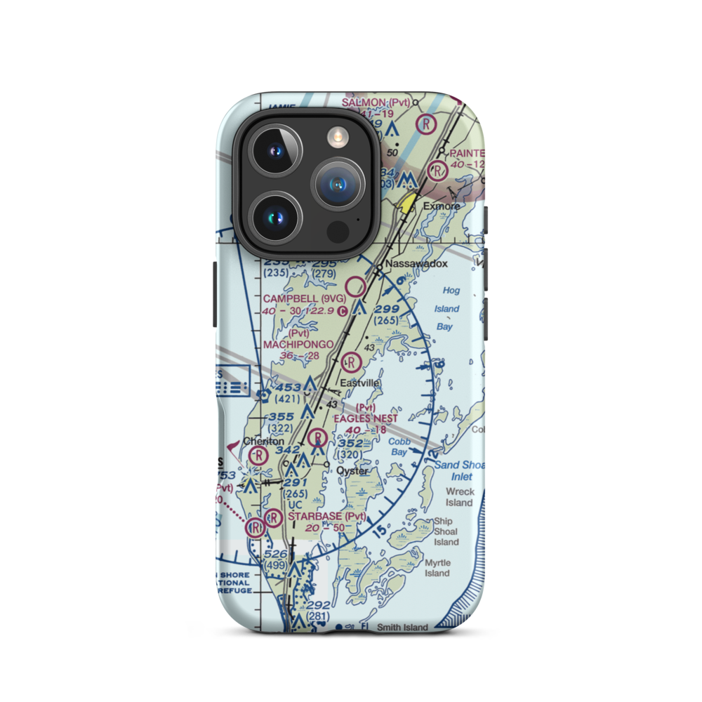 Machipongo International Airport (3VG2) VFR Sectional  Tough iPhone Case iPhone 16 Pro model shown