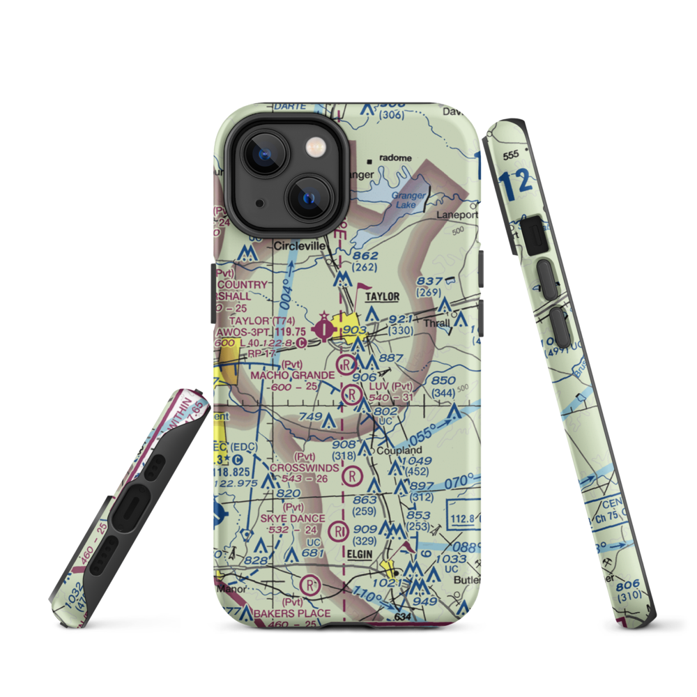 Macho Grande Airport (41XS) VFR Sectional  Tough iPhone Case iPhone 14 model shown