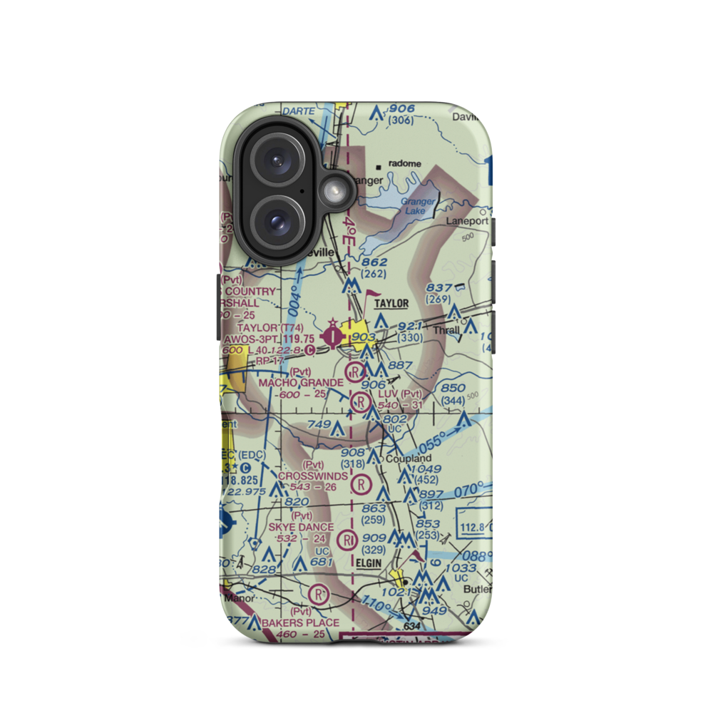 Macho Grande Airport (41XS) VFR Sectional  Tough iPhone Case iPhone 16 model shown