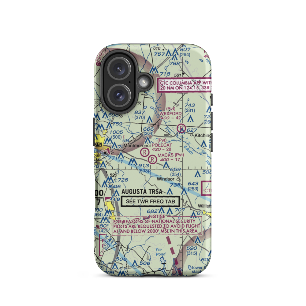 Mack's Patch-Derrick Field (92SC) VFR Sectional  Tough iPhone Case iPhone 16 model shown