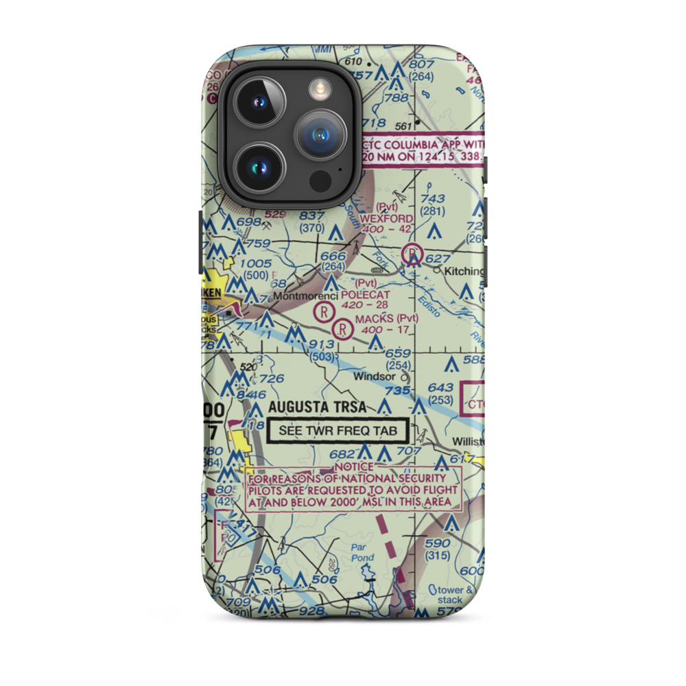 Mack's Patch-Derrick Field (92SC) VFR Sectional  Tough iPhone Case iPhone 16 Pro Max model shown