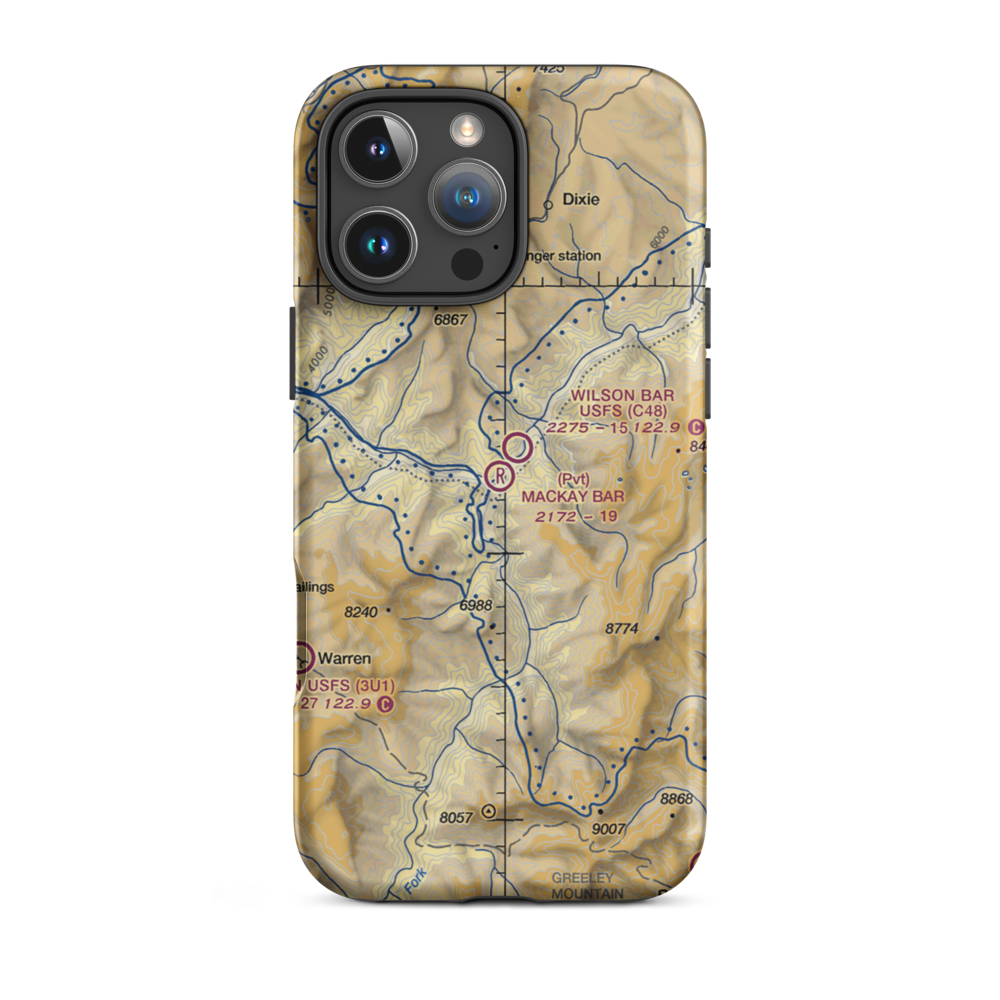 Mackay Bar Airport (ID28) VFR Sectional  Tough iPhone Case iPhone 16 Pro Max model shown