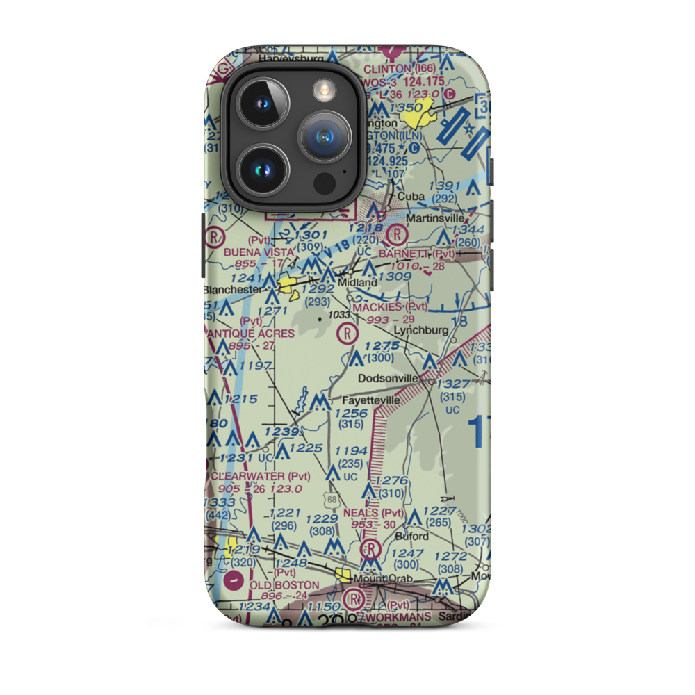 Mackie's Airport (2OA2) VFR Sectional  Tough iPhone Case iPhone 16 Pro Max model shown