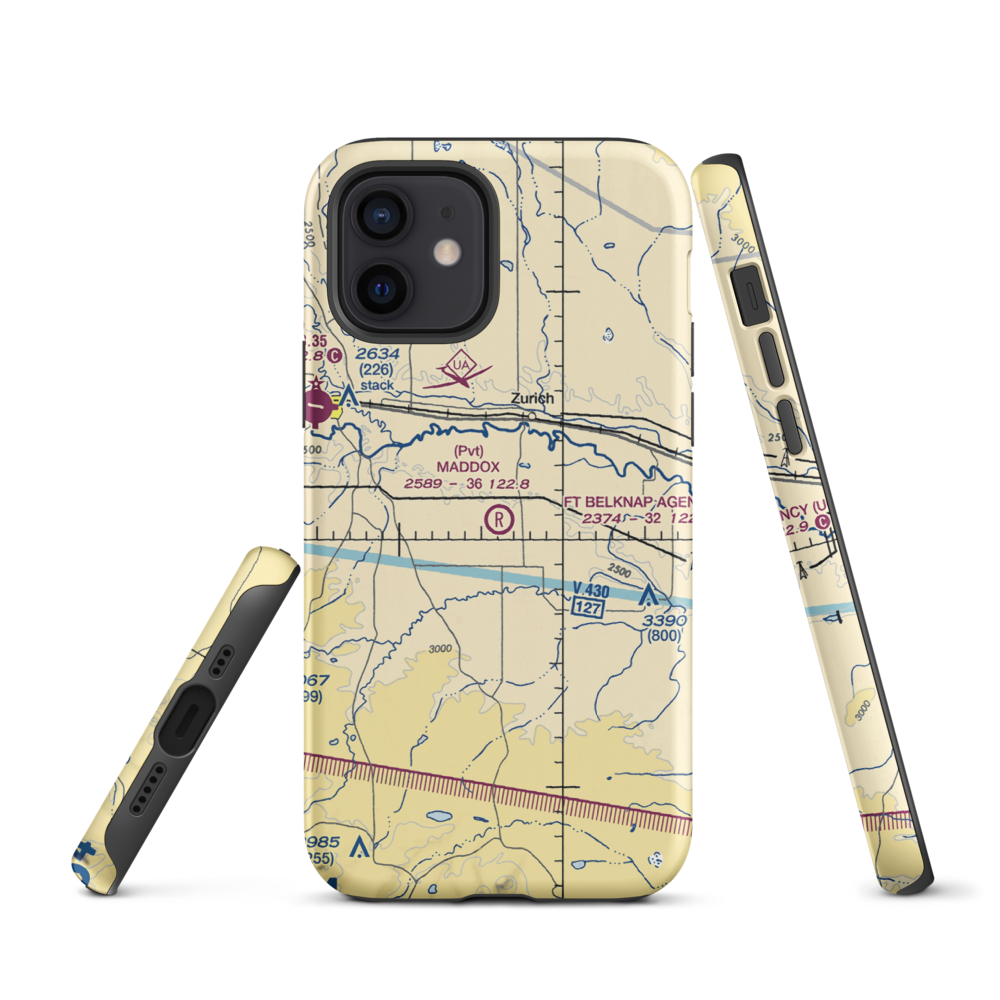 Maddox Ranch Co Airport (4U4) VFR Sectional  Tough iPhone Case iPhone 12 model shown
