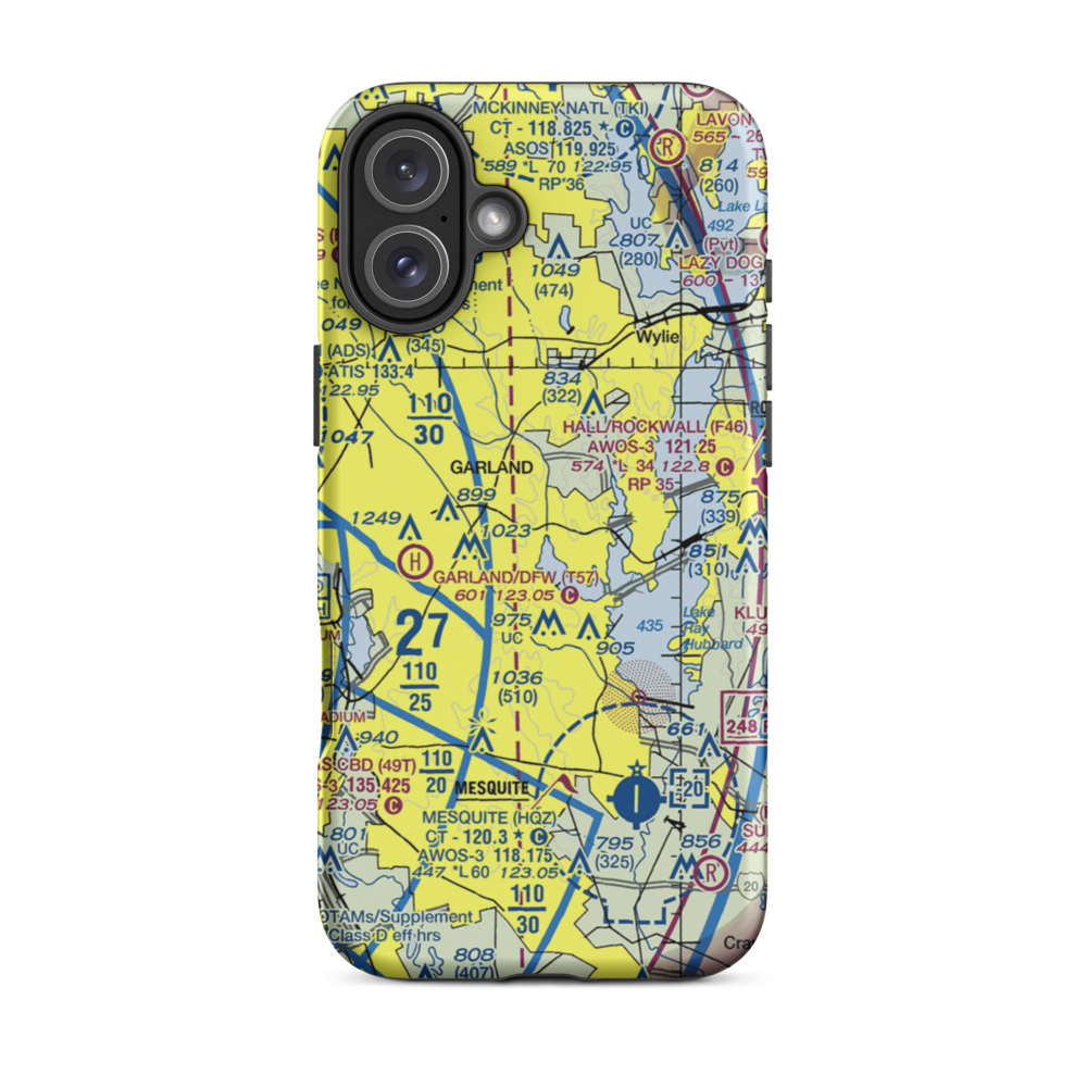 Madeira Airpark (TX91) VFR Sectional  Tough iPhone Case iPhone 16 Plus model shown