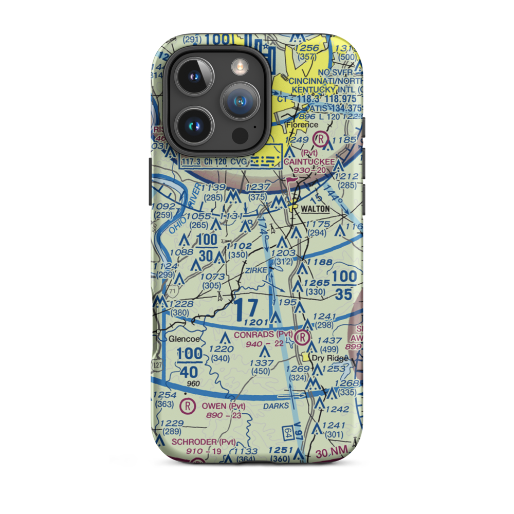 Madi's Meadows Airport (20KY) VFR Sectional  Tough iPhone Case iPhone 16 Pro Max model shown