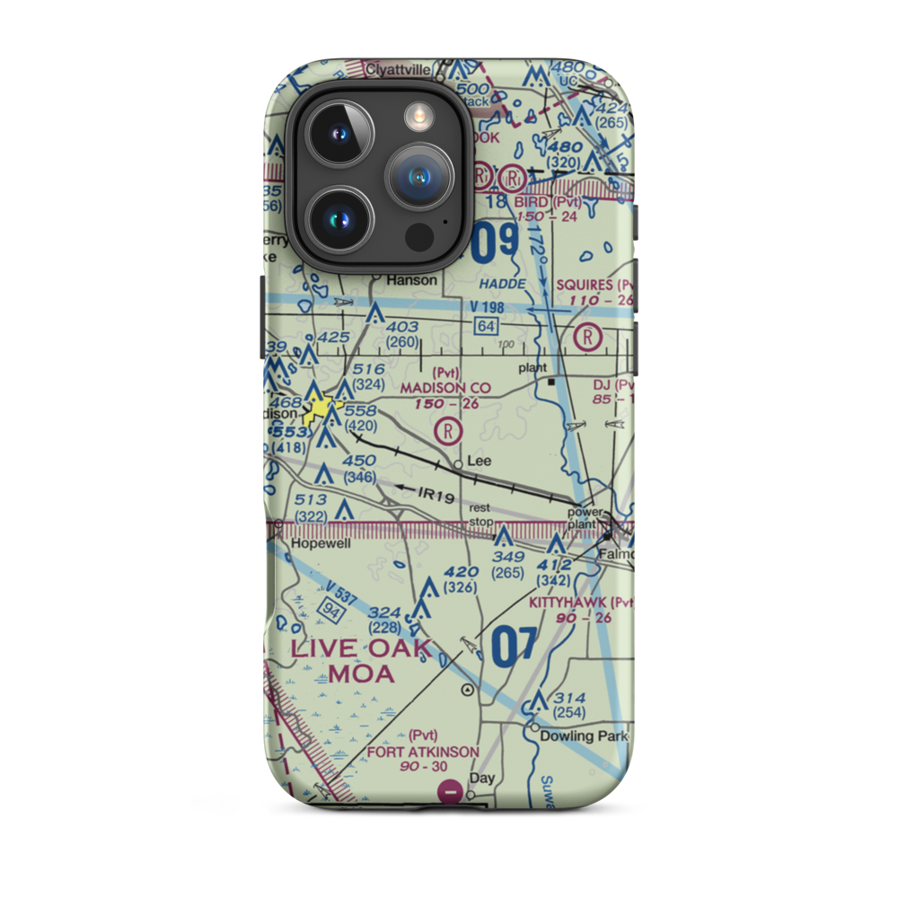 Madison County Airport (99FL) VFR Sectional  Tough iPhone Case iPhone 16 Pro Max model shown