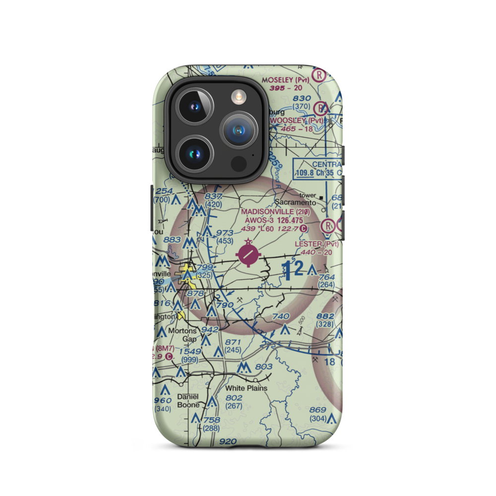 Madisonville Municipal Airport (2I0) VFR Sectional  Tough iPhone Case iPhone 16 Pro model shown