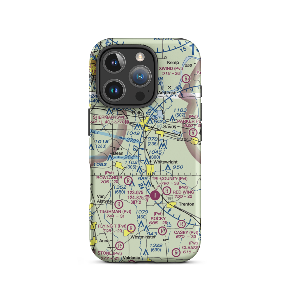 Mag Drop Airport (20TA) VFR Sectional  Tough iPhone Case iPhone 16 Pro model shown