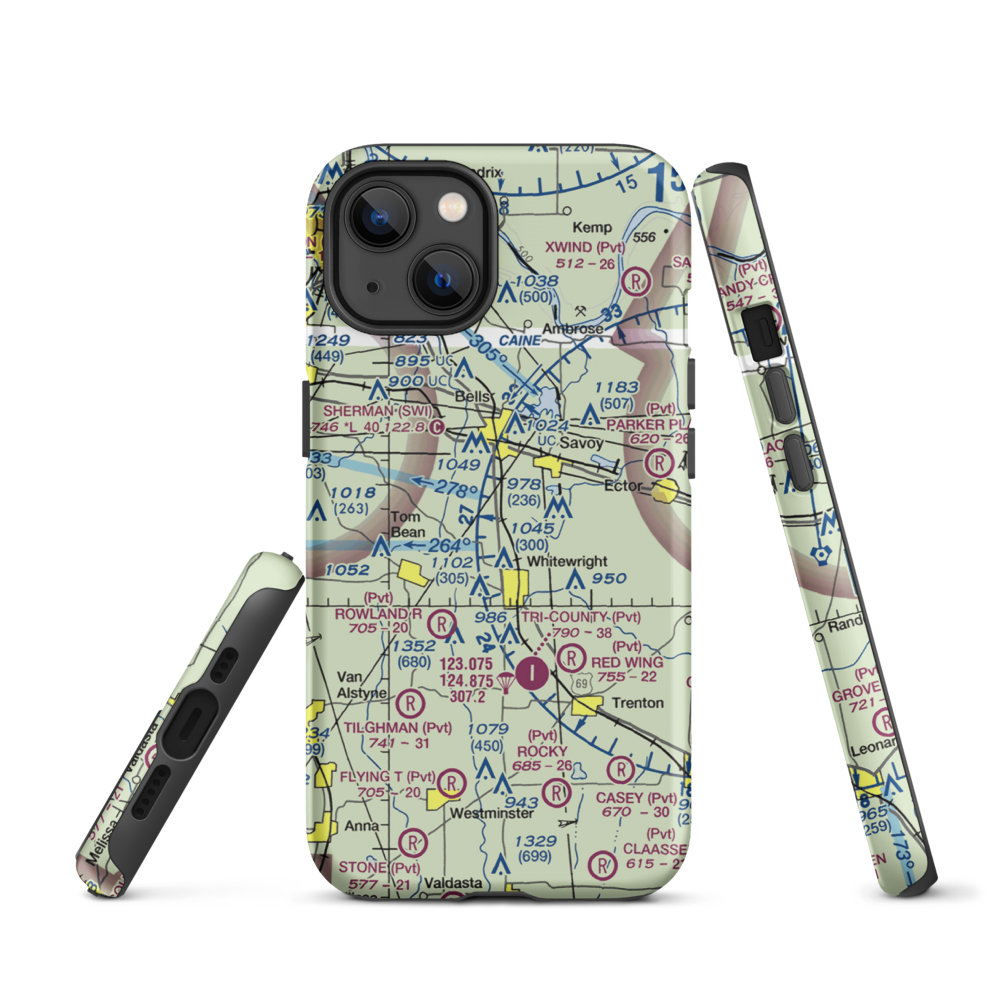 Mag Drop Airport (20TA) VFR Sectional  Tough iPhone Case iPhone 13 model shown