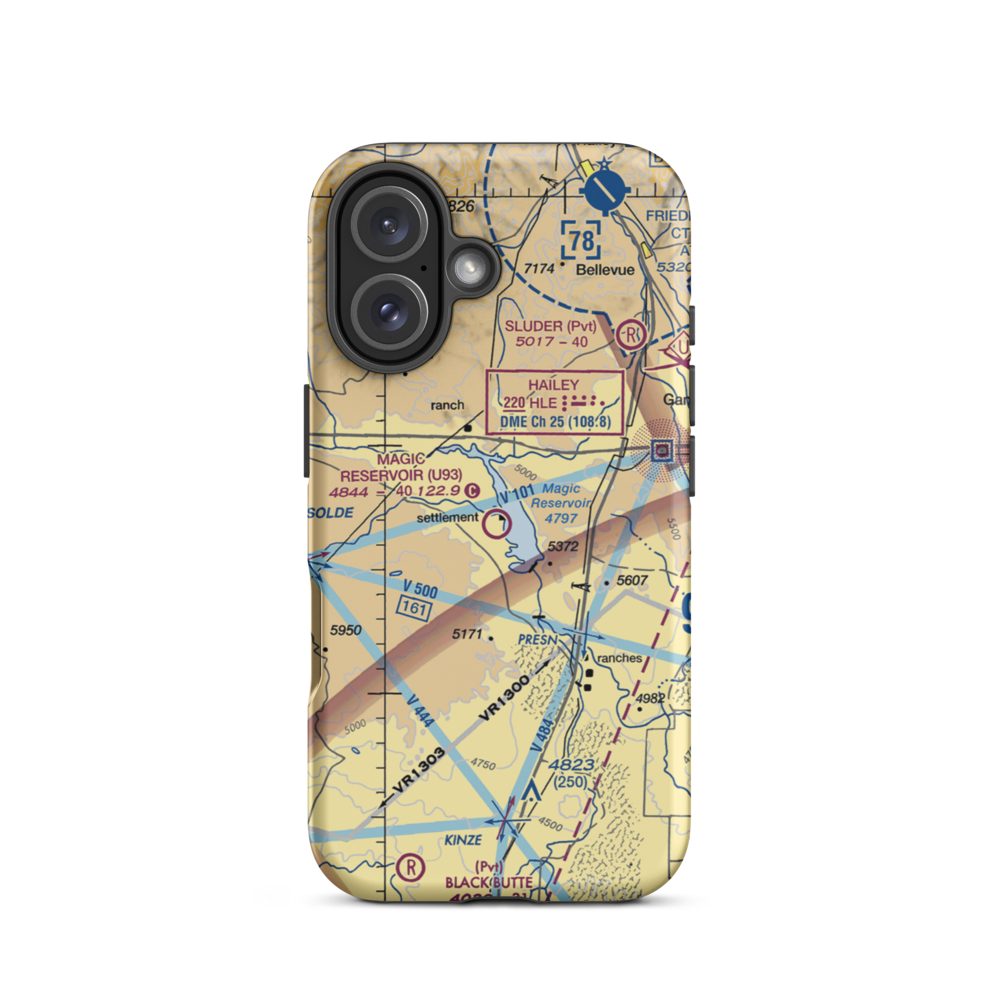 Magic Reservoir Airport (U93) VFR Sectional  Tough iPhone Case iPhone 16 model shown