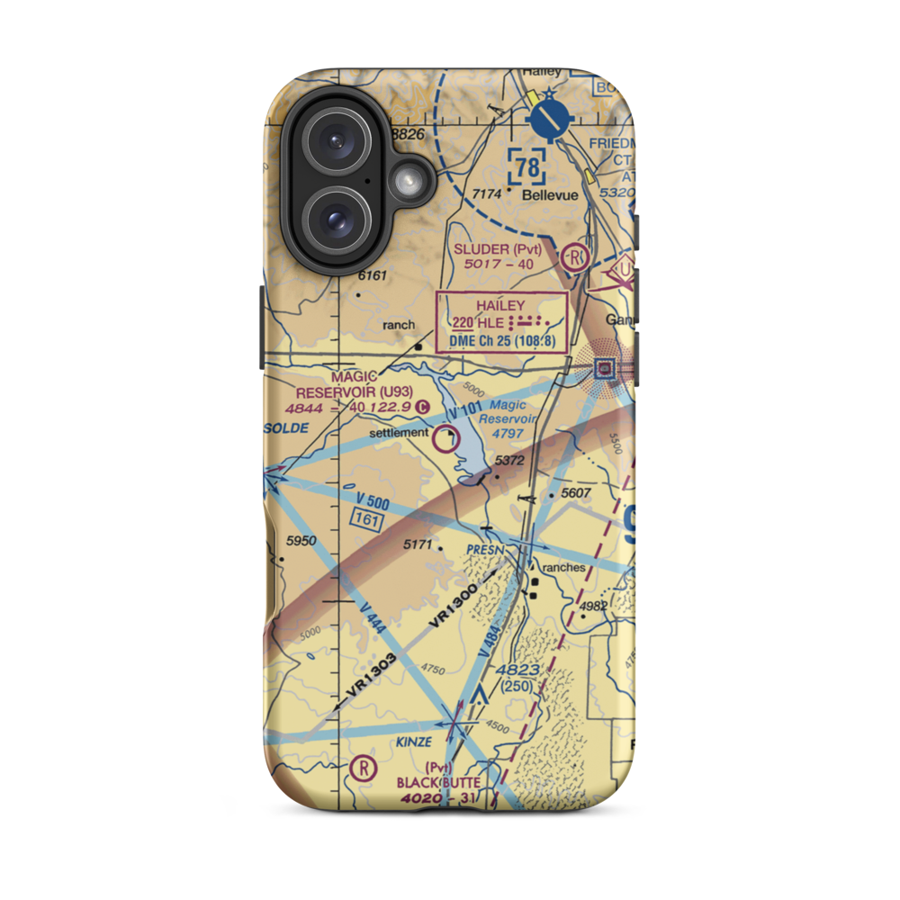 Magic Reservoir Airport (U93) VFR Sectional  Tough iPhone Case iPhone 16 Plus model shown