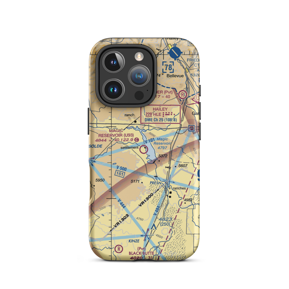 Magic Reservoir Airport (U93) VFR Sectional  Tough iPhone Case iPhone 16 Pro model shown