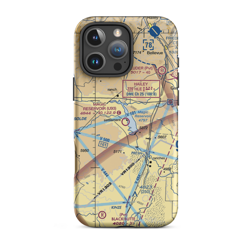Magic Reservoir Airport (U93) VFR Sectional  Tough iPhone Case iPhone 16 Pro Max model shown