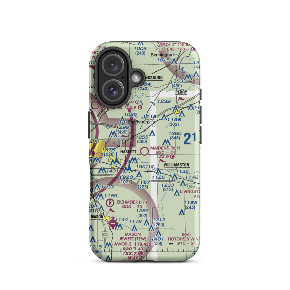 Maidens Airport (89Y) VFR Sectional  Tough iPhone Case iPhone 16 model shown