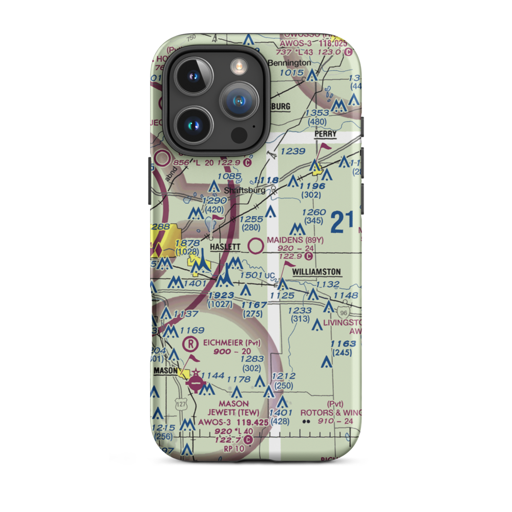 Maidens Airport (89Y) VFR Sectional  Tough iPhone Case iPhone 16 Pro Max model shown