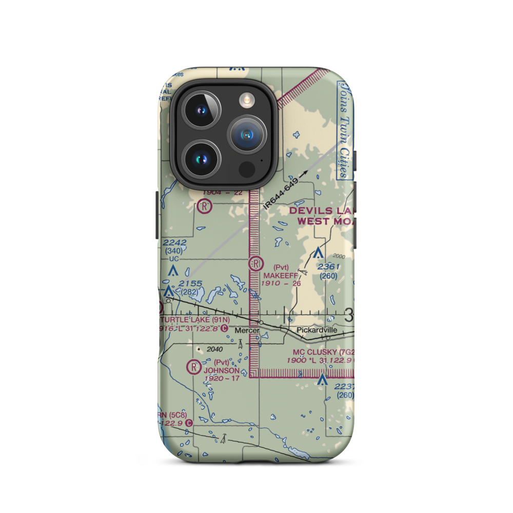 Makeeff Airport (2ND2) VFR Sectional  Tough iPhone Case iPhone 16 Pro model shown