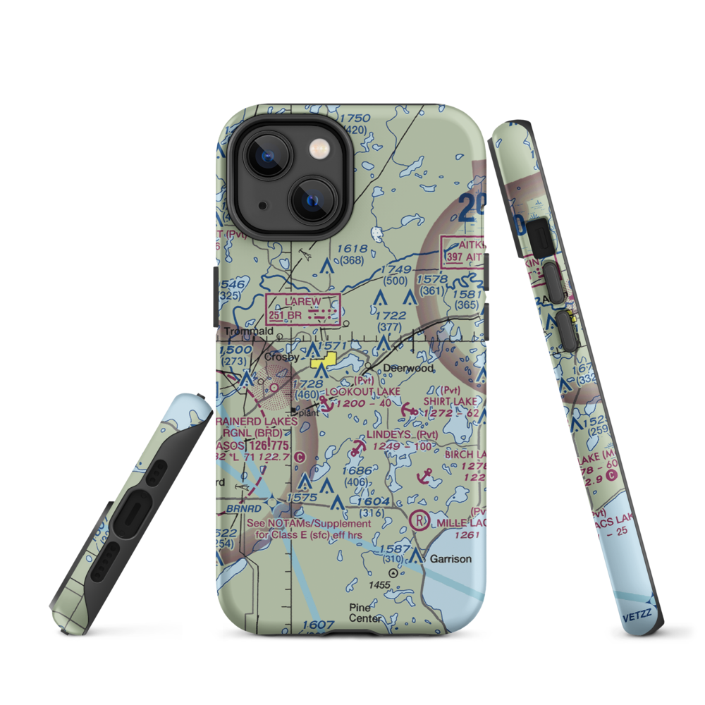 Mal's Serpent Lake Seaplane Base (M14) VFR Sectional  Tough iPhone Case iPhone 14 model shown