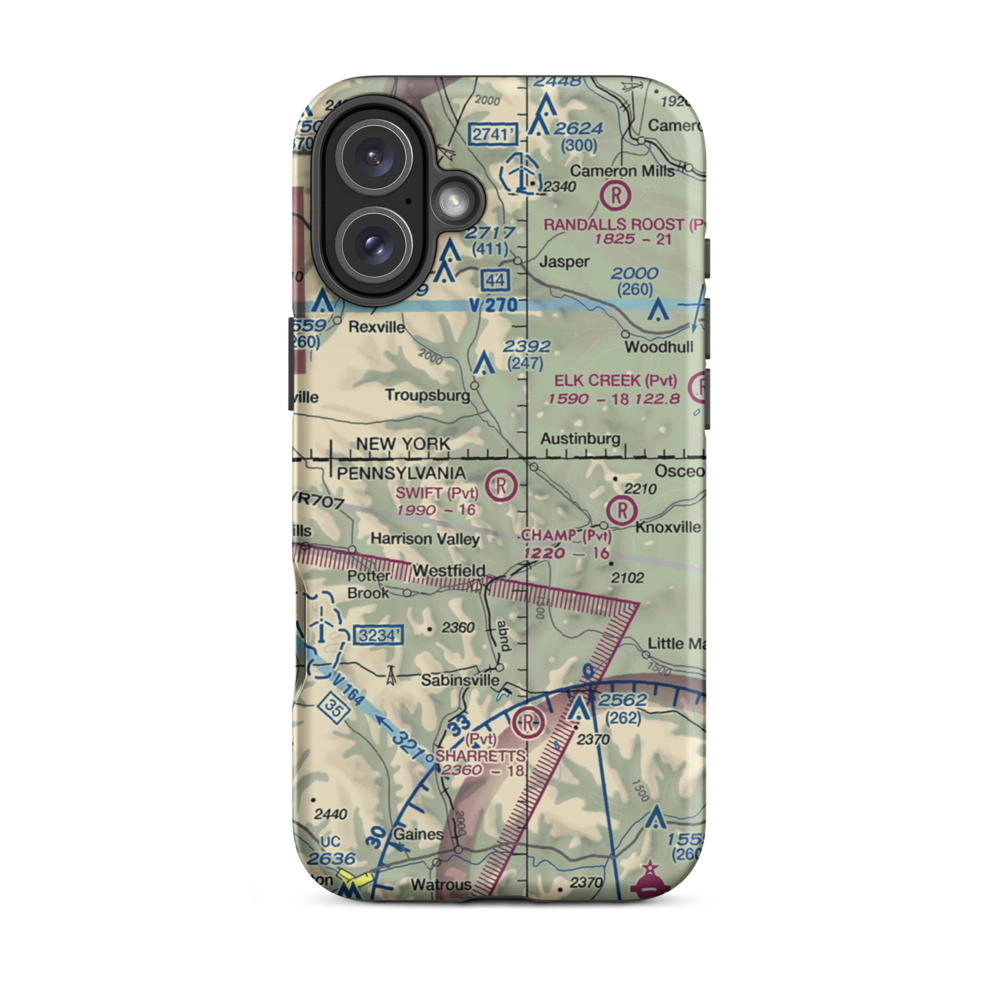 Malco Airport (2PN1) VFR Sectional  Tough iPhone Case iPhone 16 Plus model shown