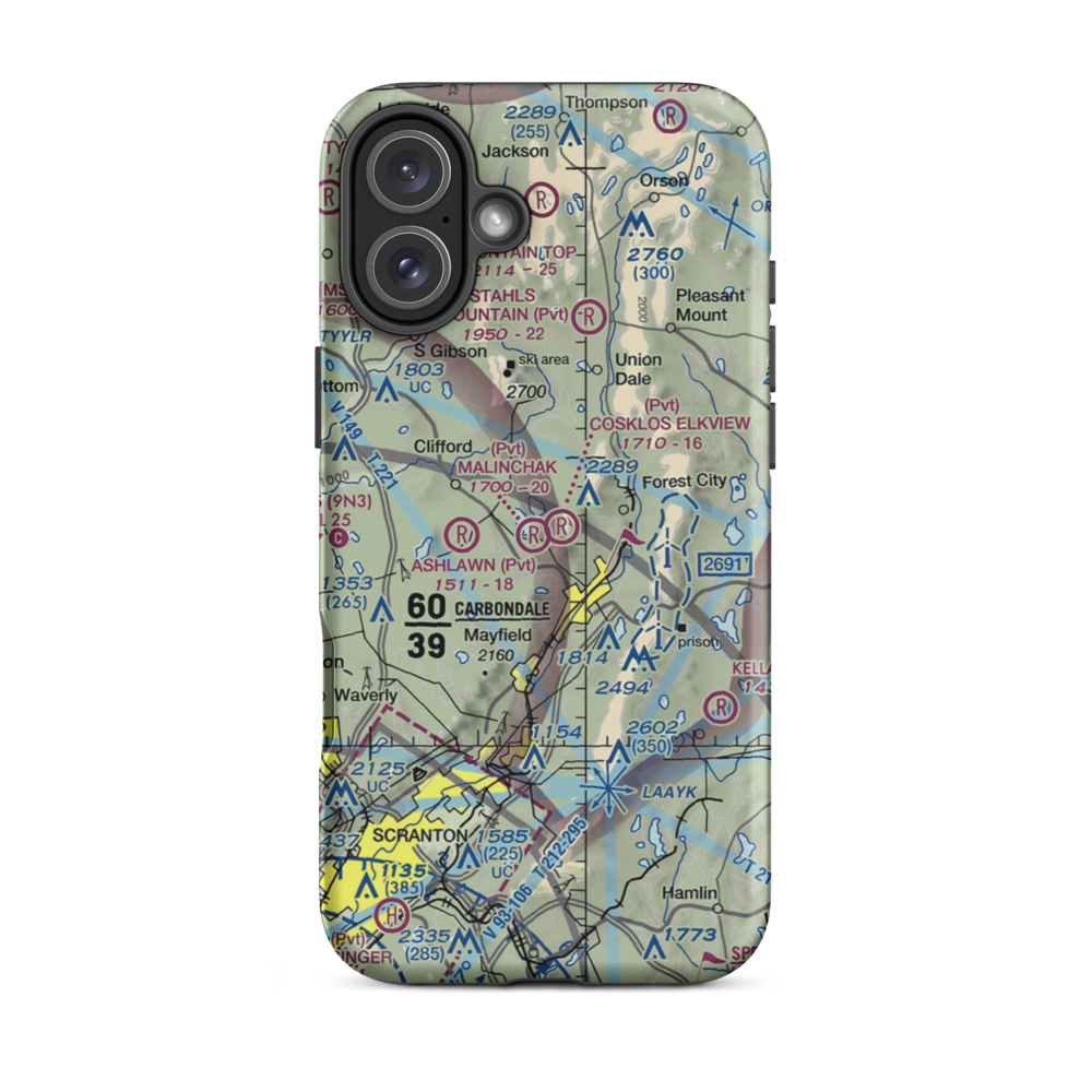 Malinchak Private Airport (9PN8) VFR Sectional  Tough iPhone Case iPhone 16 Plus model shown