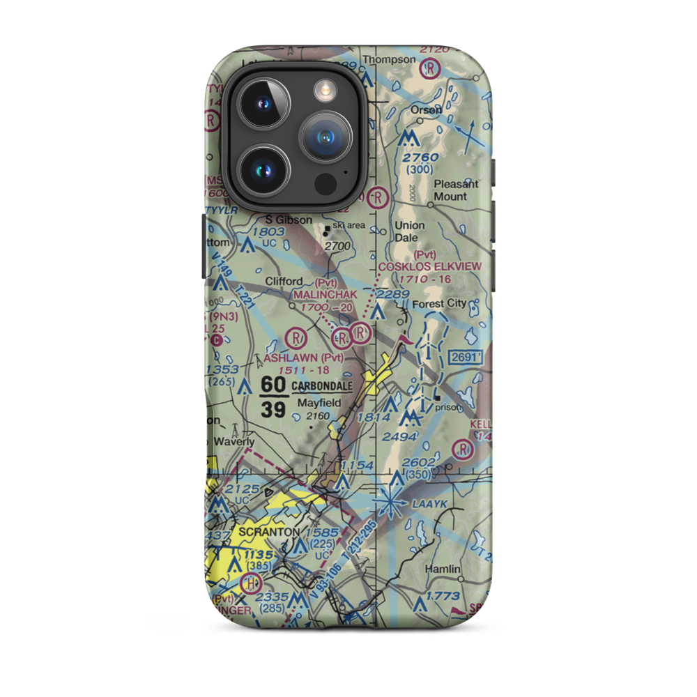 Malinchak Private Airport (9PN8) VFR Sectional  Tough iPhone Case iPhone 16 Pro Max model shown
