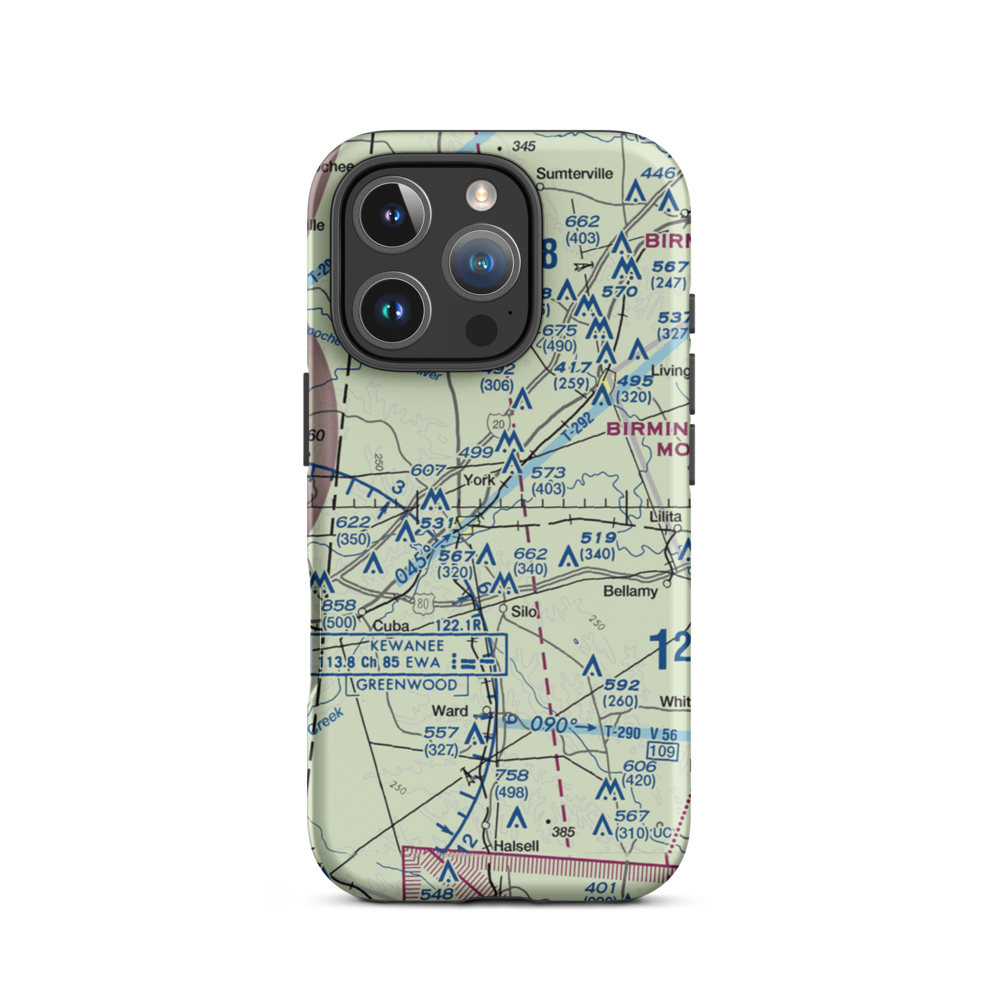 Mallard Airport (23A) VFR Sectional  Tough iPhone Case iPhone 16 Pro model shown
