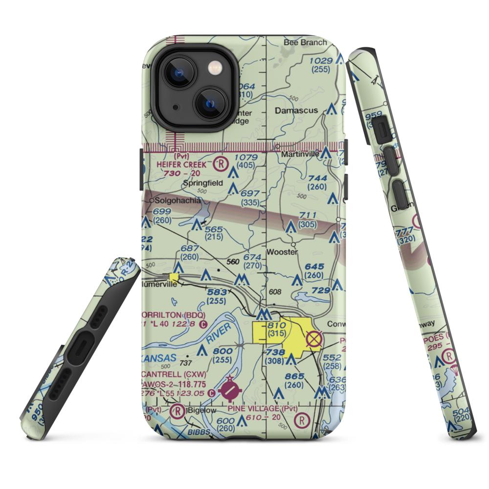 Mallets Field (MALLETT) VFR Sectional  Tough iPhone Case iPhone 14 Plus model shown