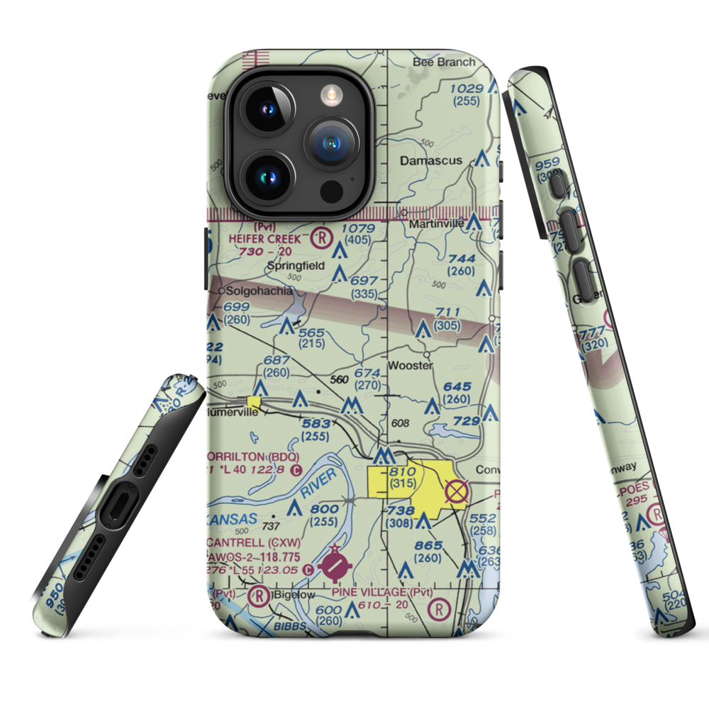 Mallets Field (MALLETT) VFR Sectional  Tough iPhone Case iPhone 15 Pro Max model shown