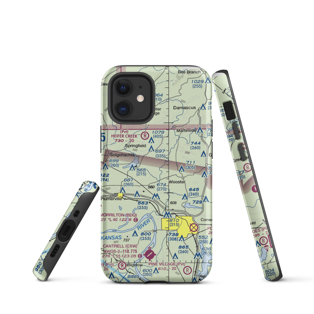 Mallets Field (MALLETT) VFR Sectional  Tough iPhone Case iPhone 12 mini model shown
