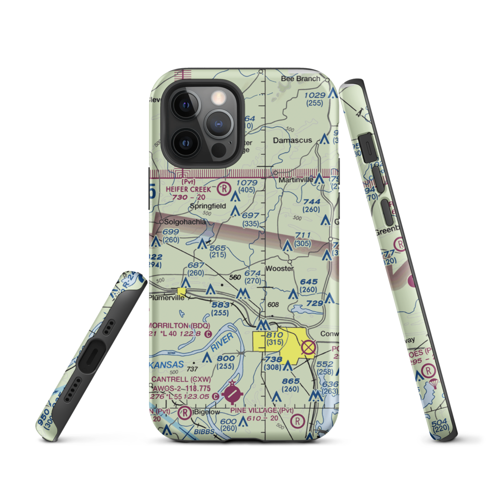 Mallets Field (MALLETT) VFR Sectional  Tough iPhone Case iPhone 12 Pro model shown