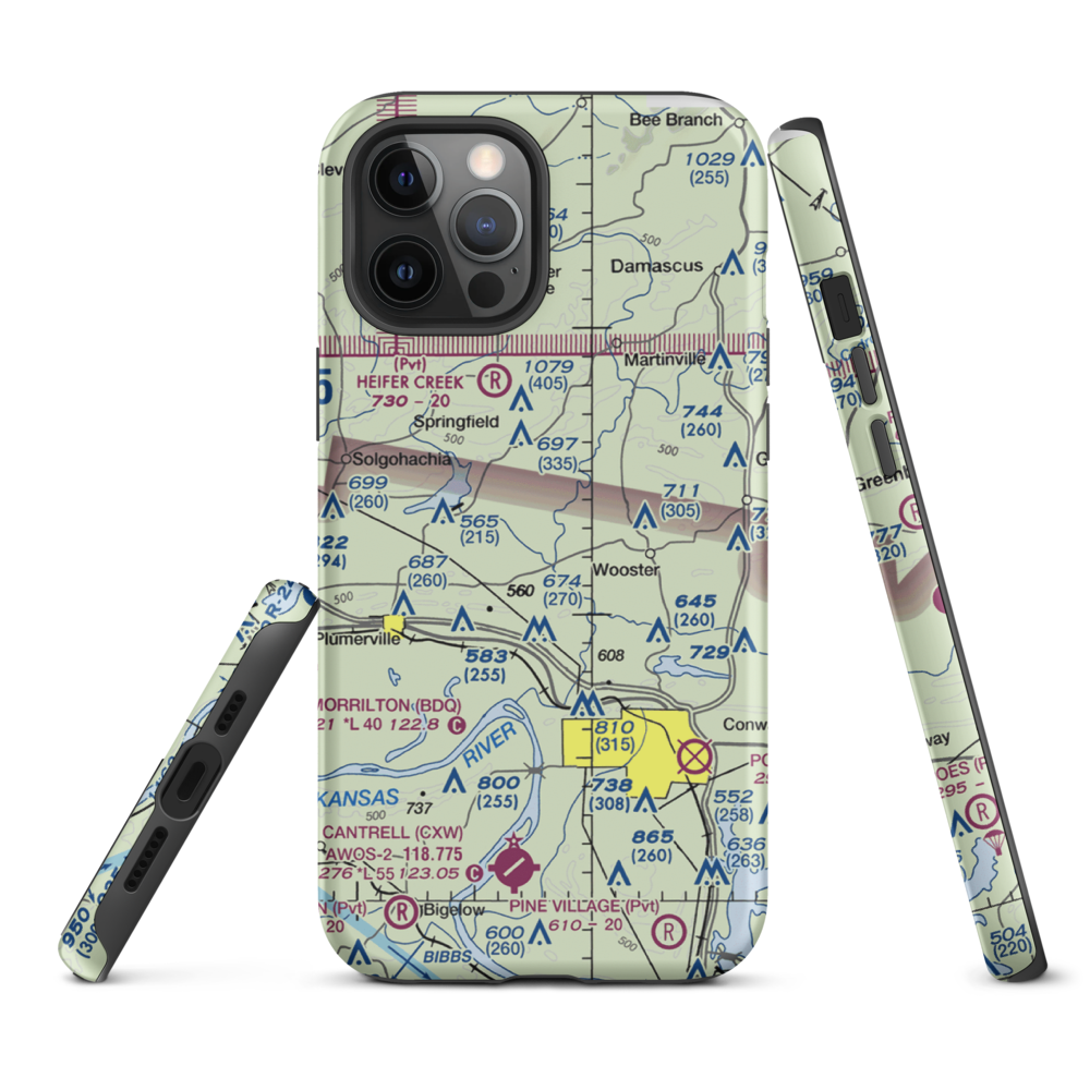 Mallets Field (MALLETT) VFR Sectional  Tough iPhone Case iPhone 12 Pro Max model shown
