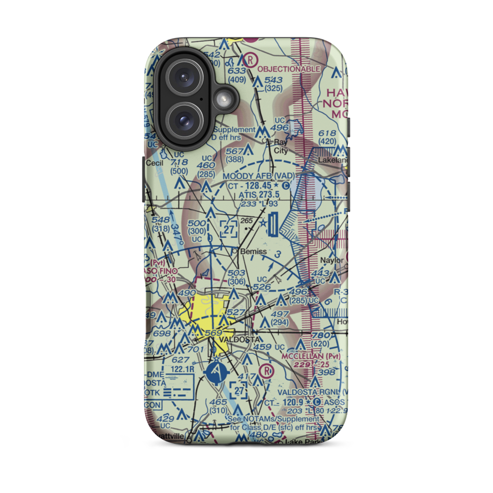 Mallory Field (50GA) VFR Sectional  Tough iPhone Case iPhone 16 Plus model shown