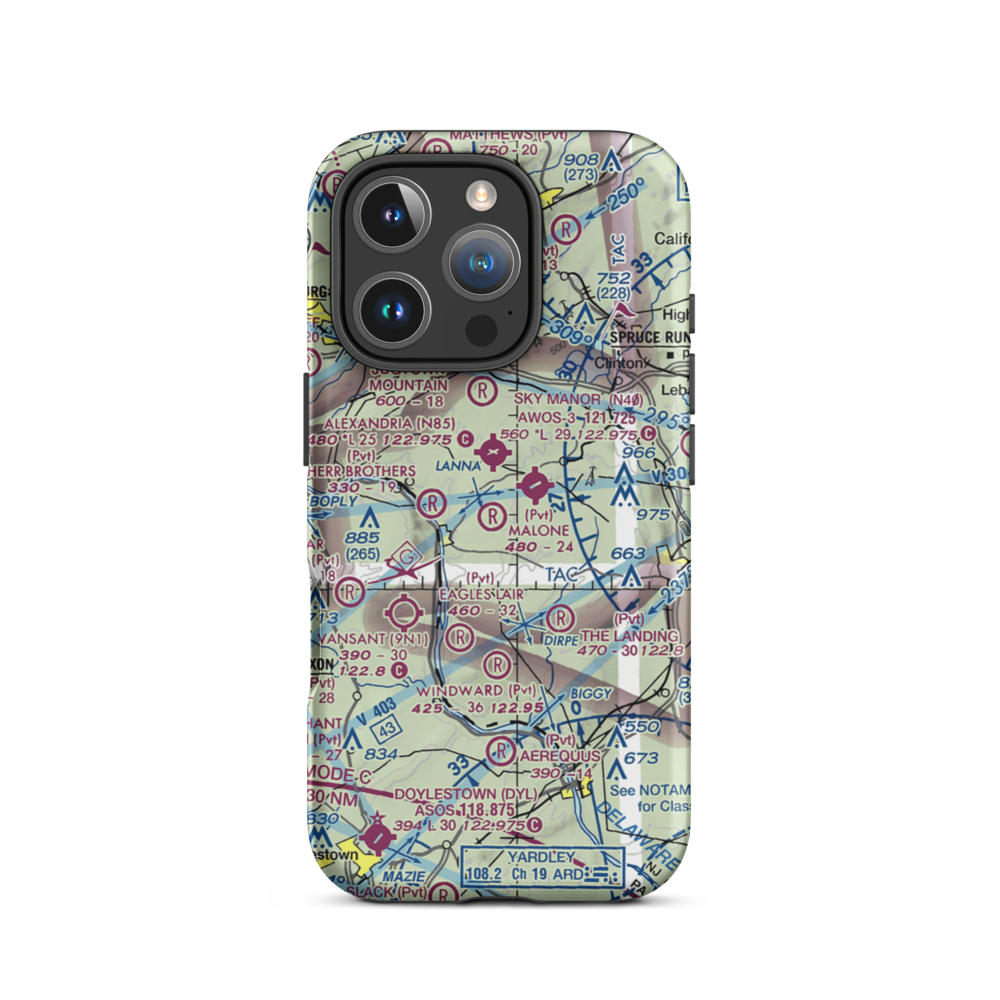 Malone Airport (NJ61) VFR Sectional  Tough iPhone Case iPhone 16 Pro model shown