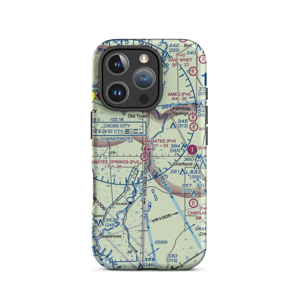 Manatee Seaplane Base (FD80) VFR Sectional  Tough iPhone Case iPhone 16 Pro model shown