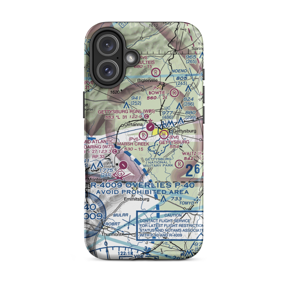 Manor Landing Airport (9PS8) VFR Sectional  Tough iPhone Case iPhone 16 Plus model shown