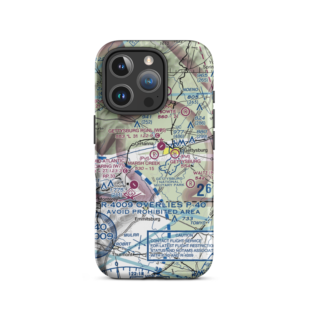 Manor Landing Airport (9PS8) VFR Sectional  Tough iPhone Case iPhone 16 Pro model shown