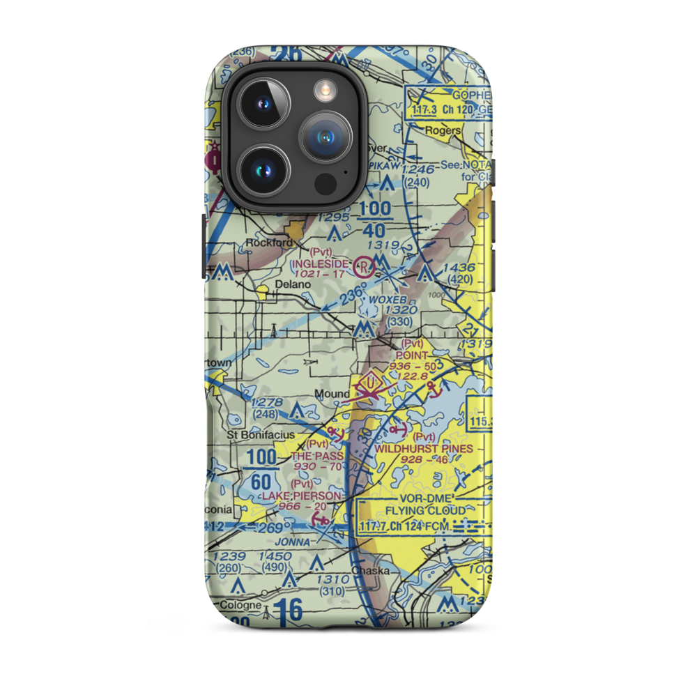 Maple Airport (MN69) VFR Sectional  Tough iPhone Case iPhone 16 Pro Max model shown