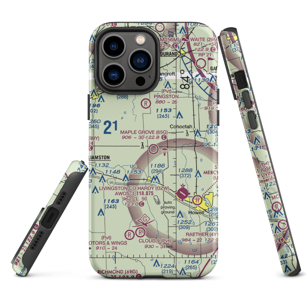 Maple Grove Airport (65G) VFR Sectional  Tough iPhone Case iPhone 13 Pro Max model shown