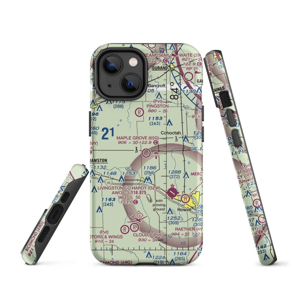 Maple Grove Airport (65G) VFR Sectional  Tough iPhone Case iPhone 14 model shown