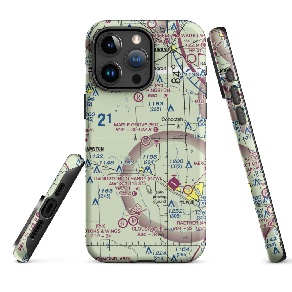 Maple Grove Airport (65G) VFR Sectional  Tough iPhone Case iPhone 15 Pro Max model shown