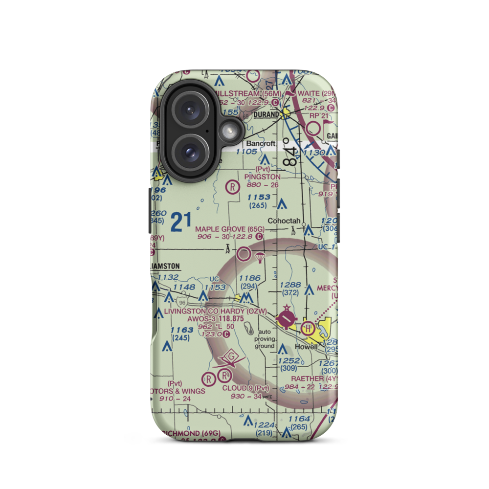 Maple Grove Airport (65G) VFR Sectional  Tough iPhone Case iPhone 16 model shown