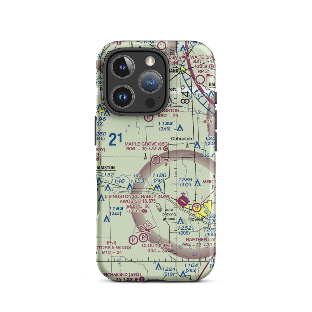Maple Grove Airport (65G) VFR Sectional  Tough iPhone Case iPhone 16 Pro model shown