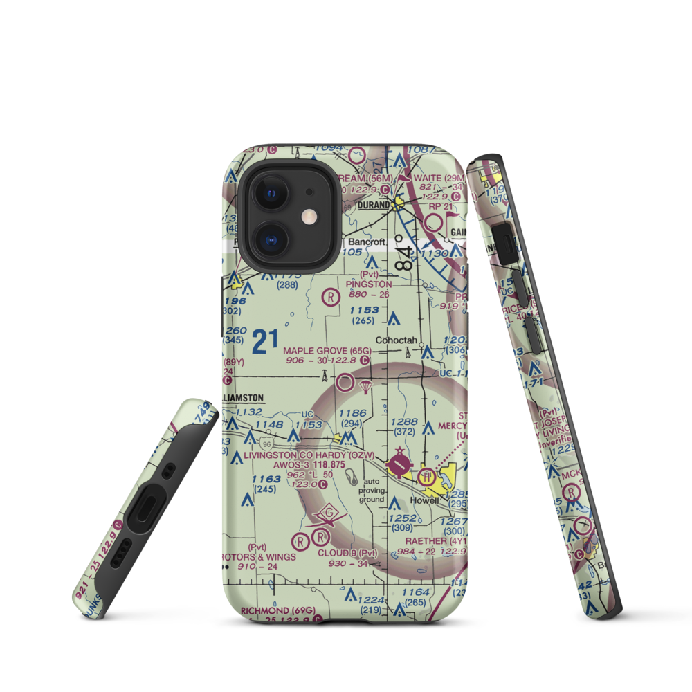 Maple Grove Airport (65G) VFR Sectional  Tough iPhone Case iPhone 12 mini model shown